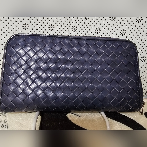 Bottega Blue Leather Wallet - Picture 3 of 12